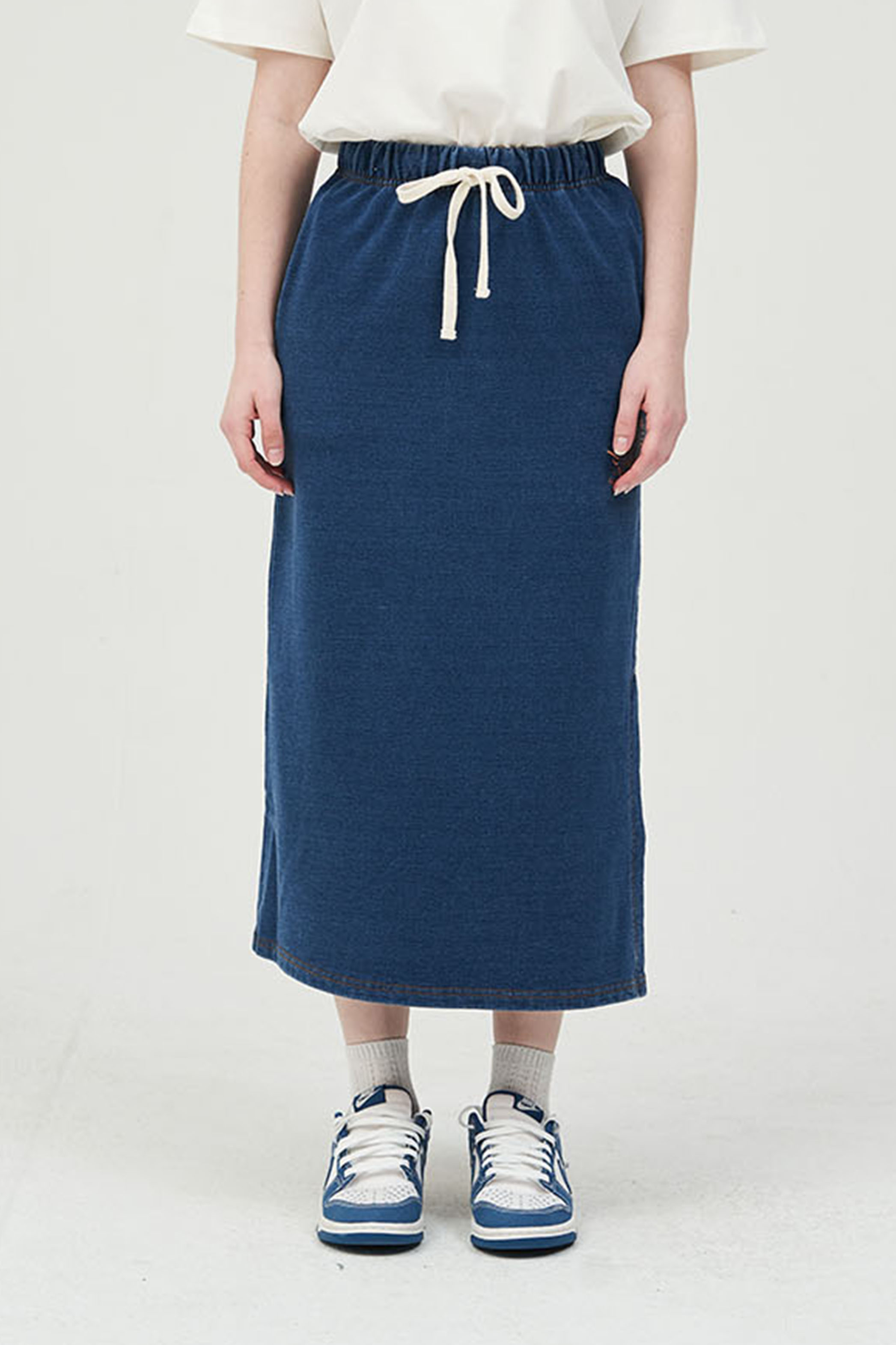 Sunny-Side Up Racket Denim Indigo Dyed Skirts